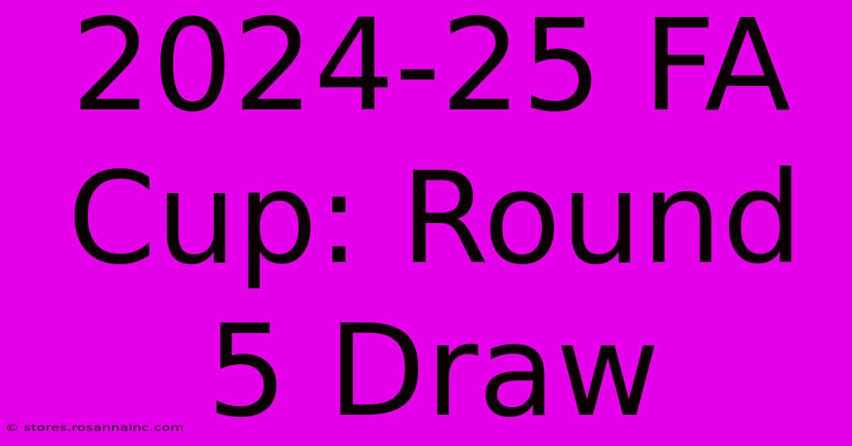 2024-25 FA Cup: Round 5 Draw