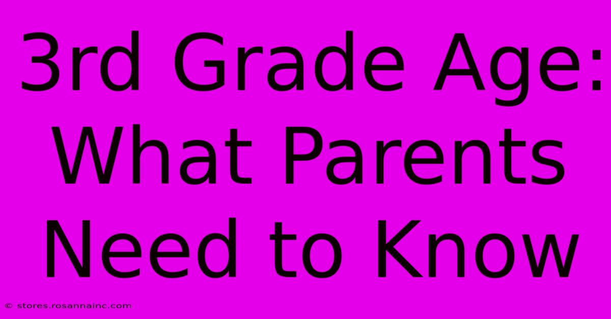 3rd Grade Age: What Parents Need To Know