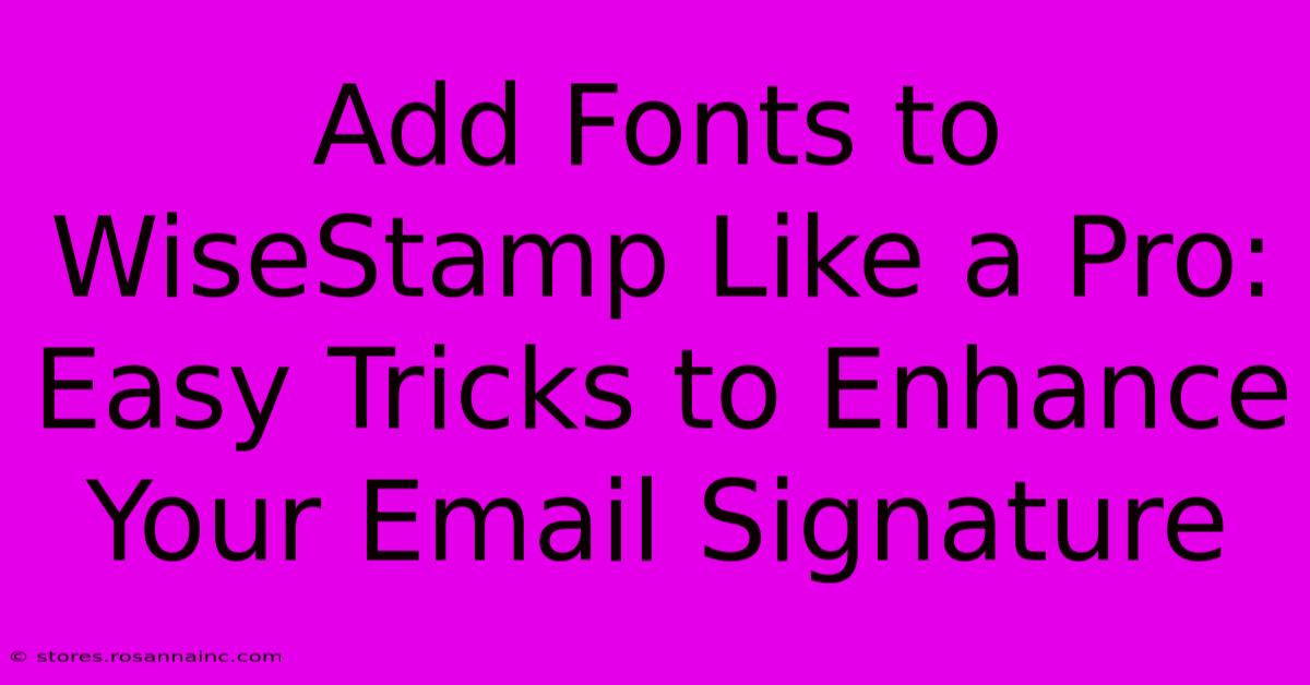 Add Fonts To WiseStamp Like A Pro: Easy Tricks To Enhance Your Email Signature