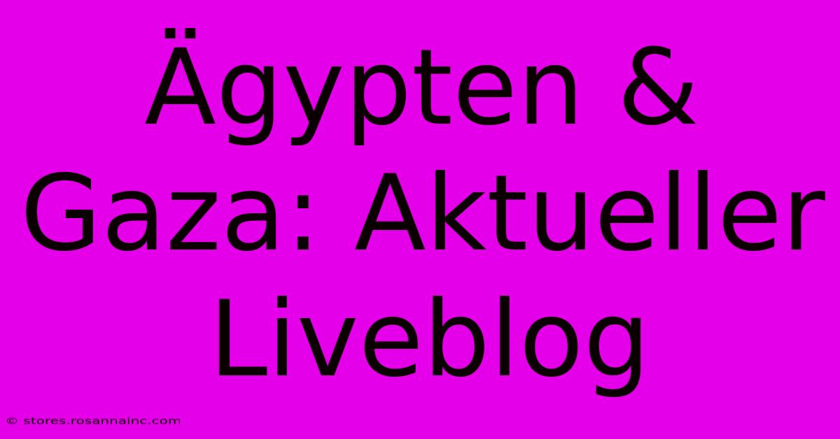 Ägypten & Gaza: Aktueller Liveblog