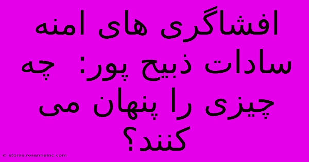 افشاگری های امنه سادات ذبیح پور:  چه چیزی را پنهان می کنند؟