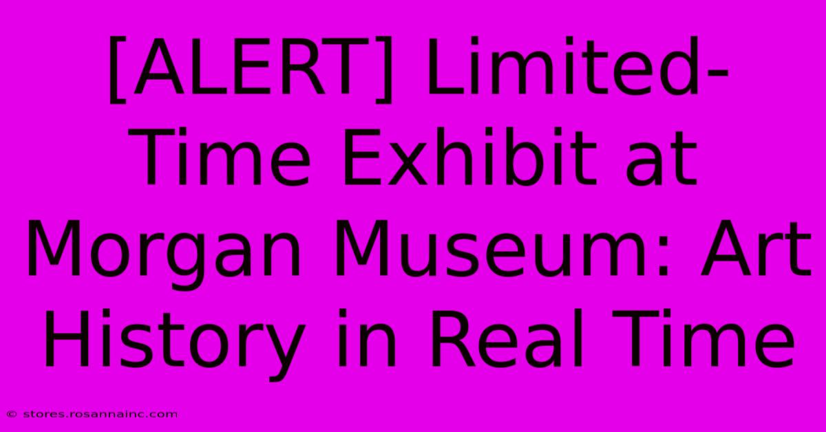 [ALERT] Limited-Time Exhibit At Morgan Museum: Art History In Real Time