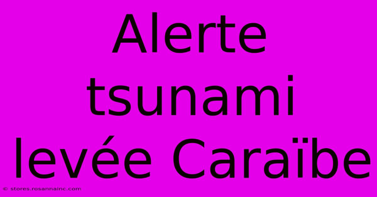 Alerte Tsunami Levée Caraïbe