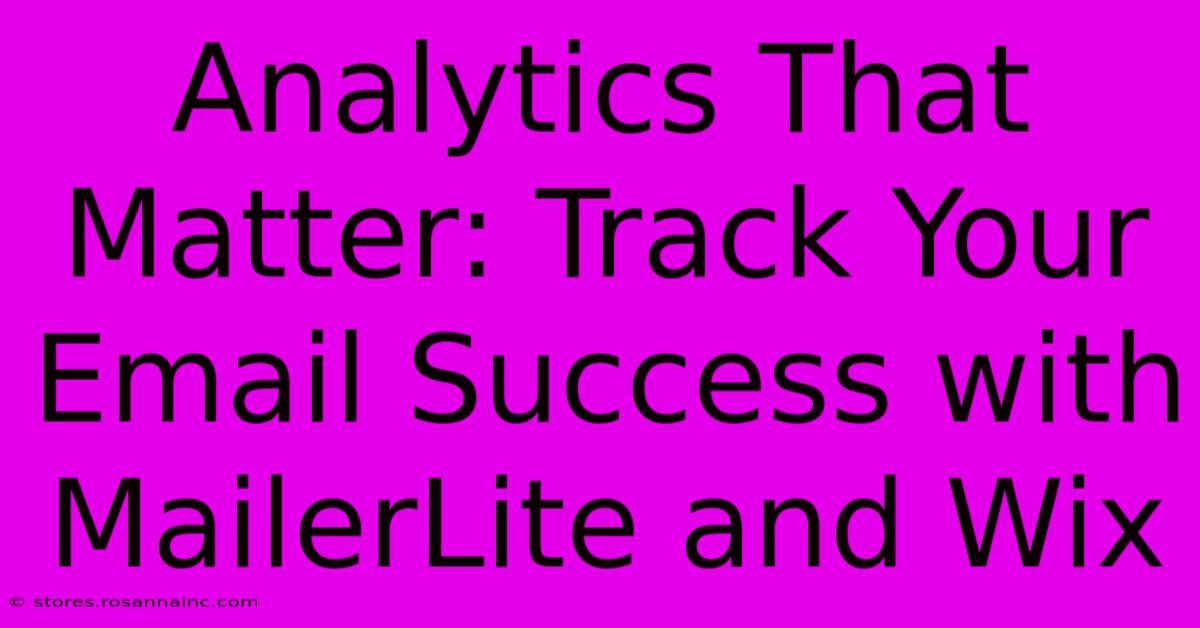 Analytics That Matter: Track Your Email Success With MailerLite And Wix