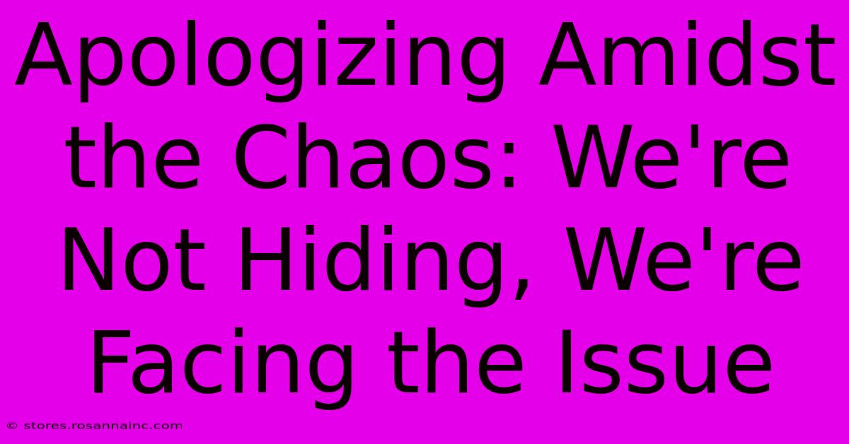 Apologizing Amidst The Chaos: We're Not Hiding, We're Facing The Issue