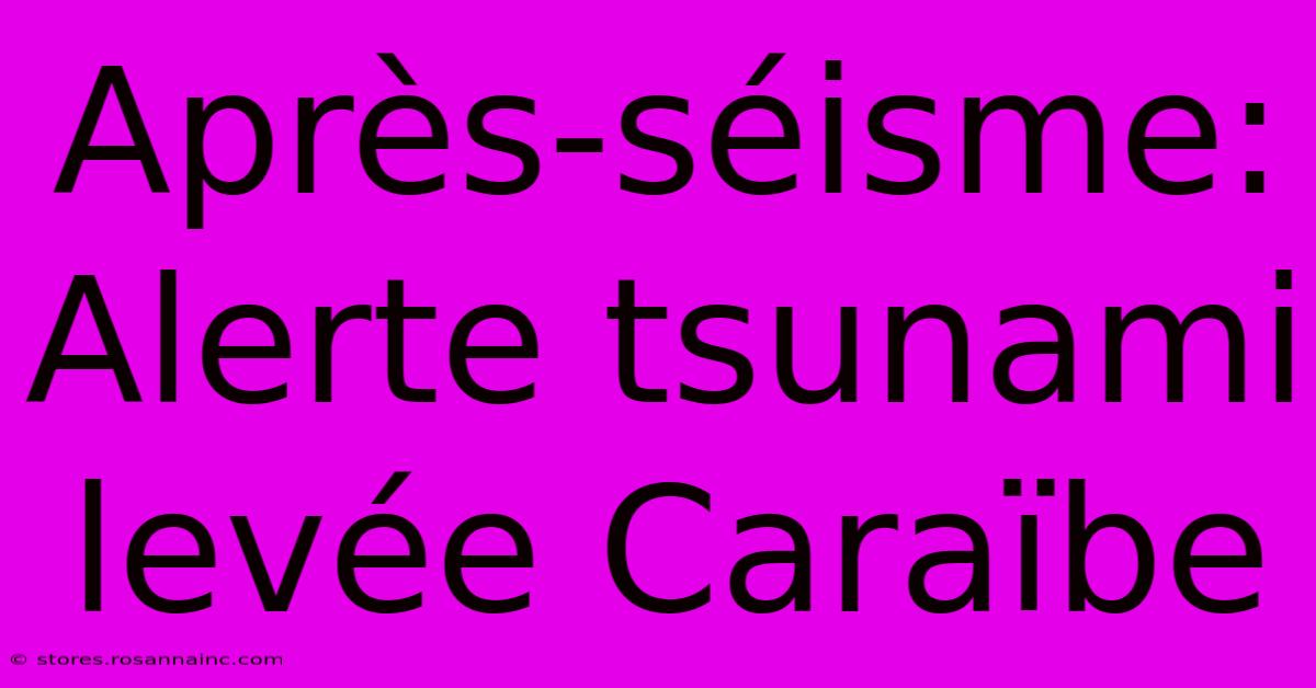 Après-séisme: Alerte Tsunami Levée Caraïbe