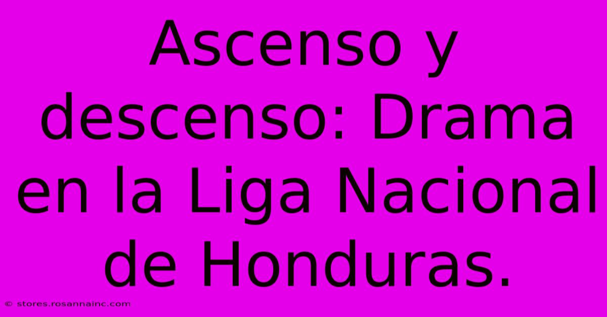 Ascenso Y Descenso: Drama En La Liga Nacional De Honduras.