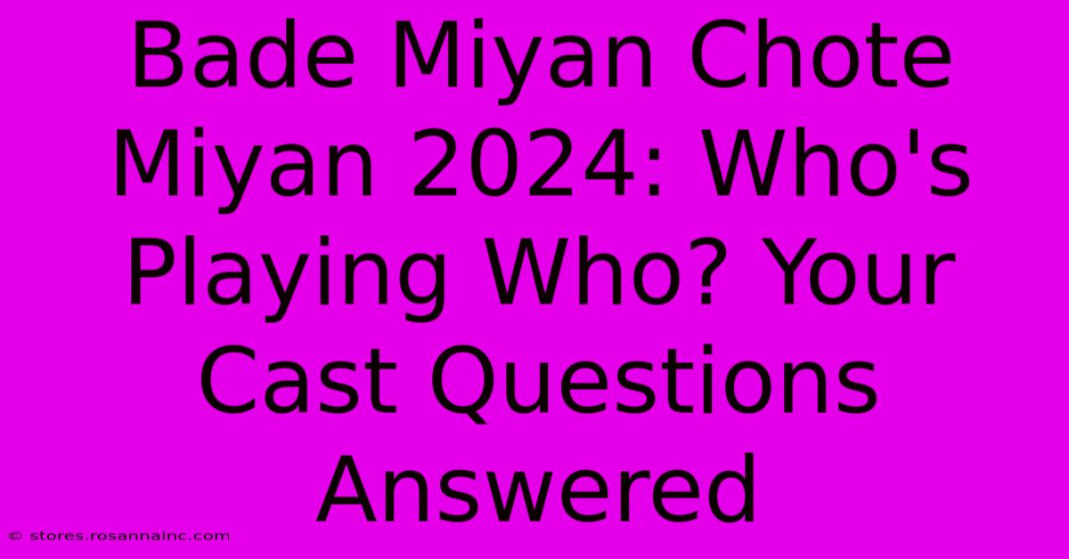 Bade Miyan Chote Miyan 2024: Who's Playing Who? Your Cast Questions Answered