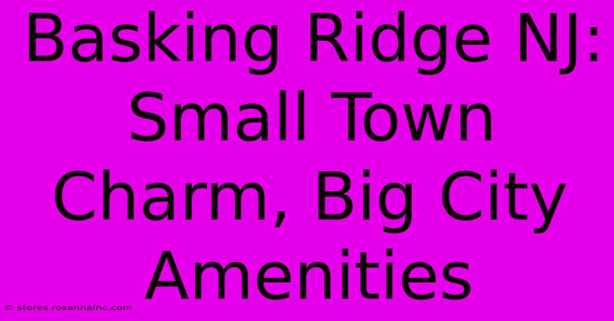 Basking Ridge NJ: Small Town Charm, Big City Amenities