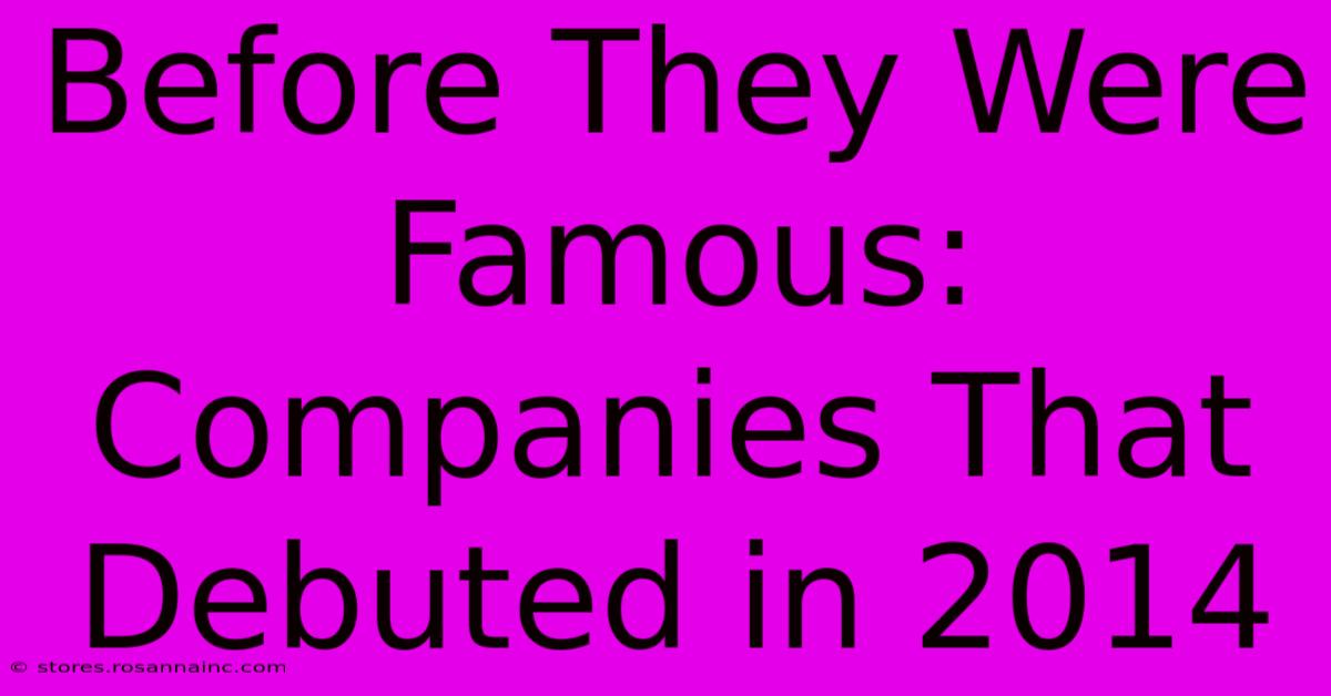 Before They Were Famous: Companies That Debuted In 2014