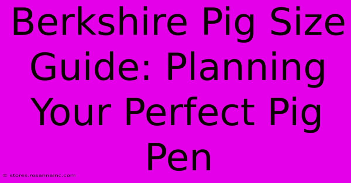 Berkshire Pig Size Guide: Planning Your Perfect Pig Pen