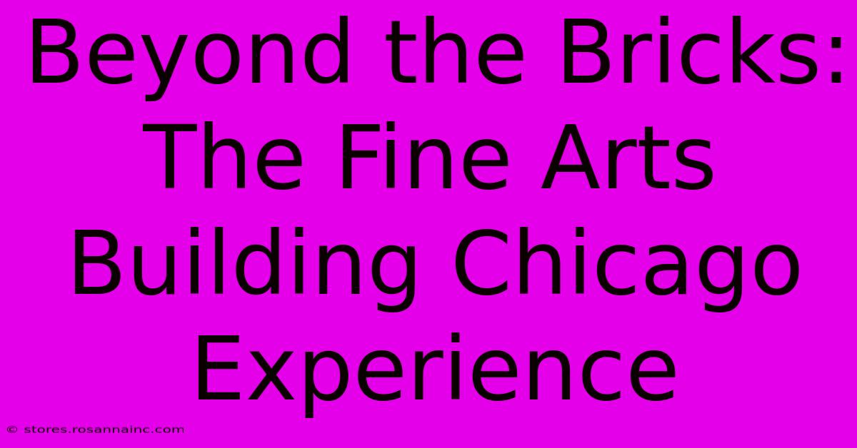 Beyond The Bricks: The Fine Arts Building Chicago Experience