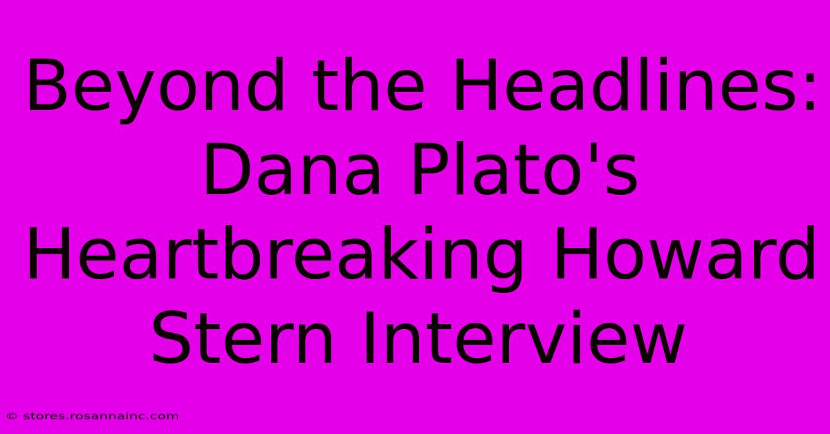 Beyond The Headlines: Dana Plato's Heartbreaking Howard Stern Interview