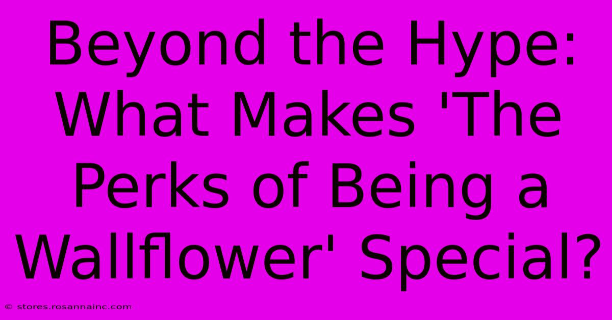 Beyond The Hype: What Makes 'The Perks Of Being A Wallflower' Special?