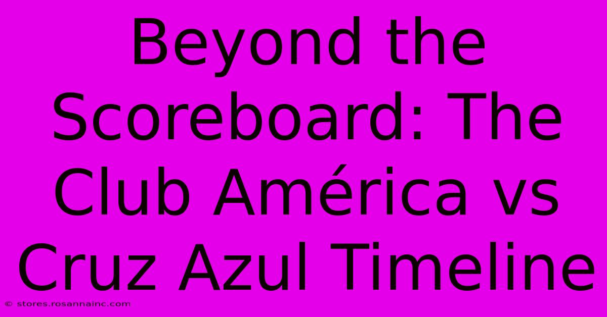 Beyond The Scoreboard: The Club América Vs Cruz Azul Timeline