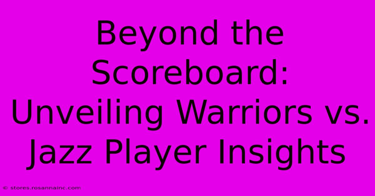 Beyond The Scoreboard: Unveiling Warriors Vs. Jazz Player Insights