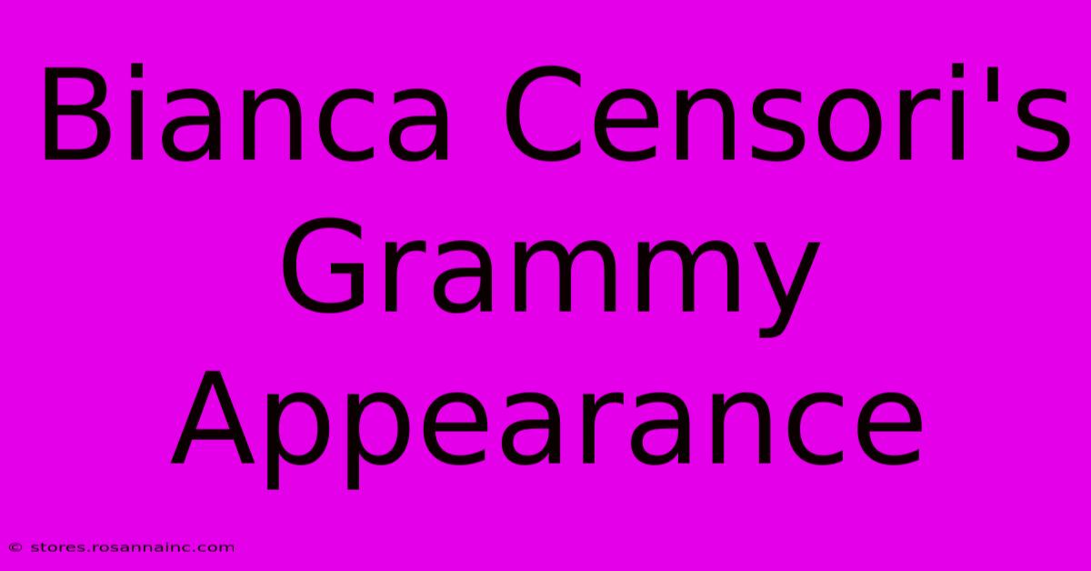 Bianca Censori's Grammy Appearance