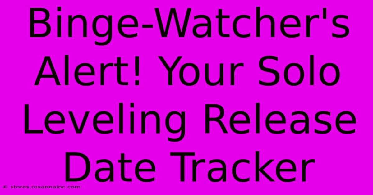 Binge-Watcher's Alert! Your Solo Leveling Release Date Tracker