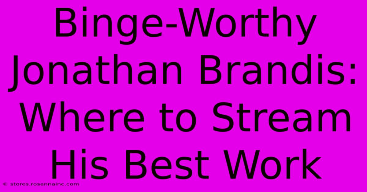 Binge-Worthy Jonathan Brandis: Where To Stream His Best Work