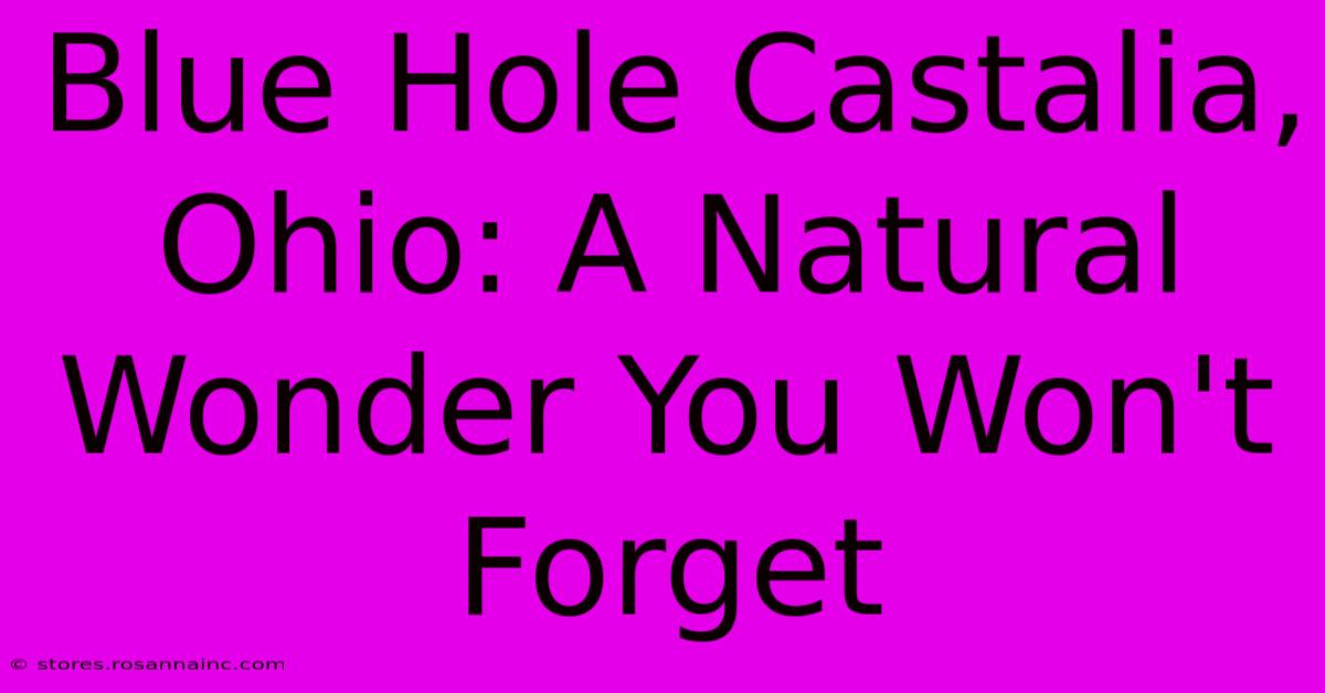 Blue Hole Castalia, Ohio: A Natural Wonder You Won't Forget