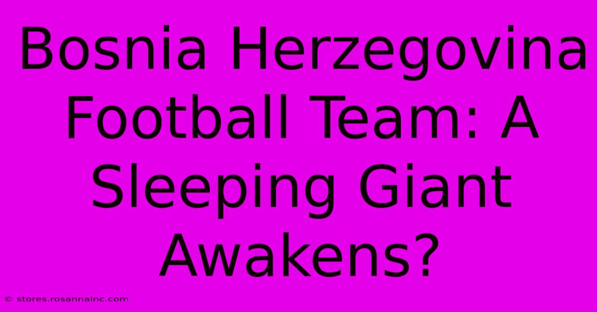 Bosnia Herzegovina Football Team: A Sleeping Giant Awakens?