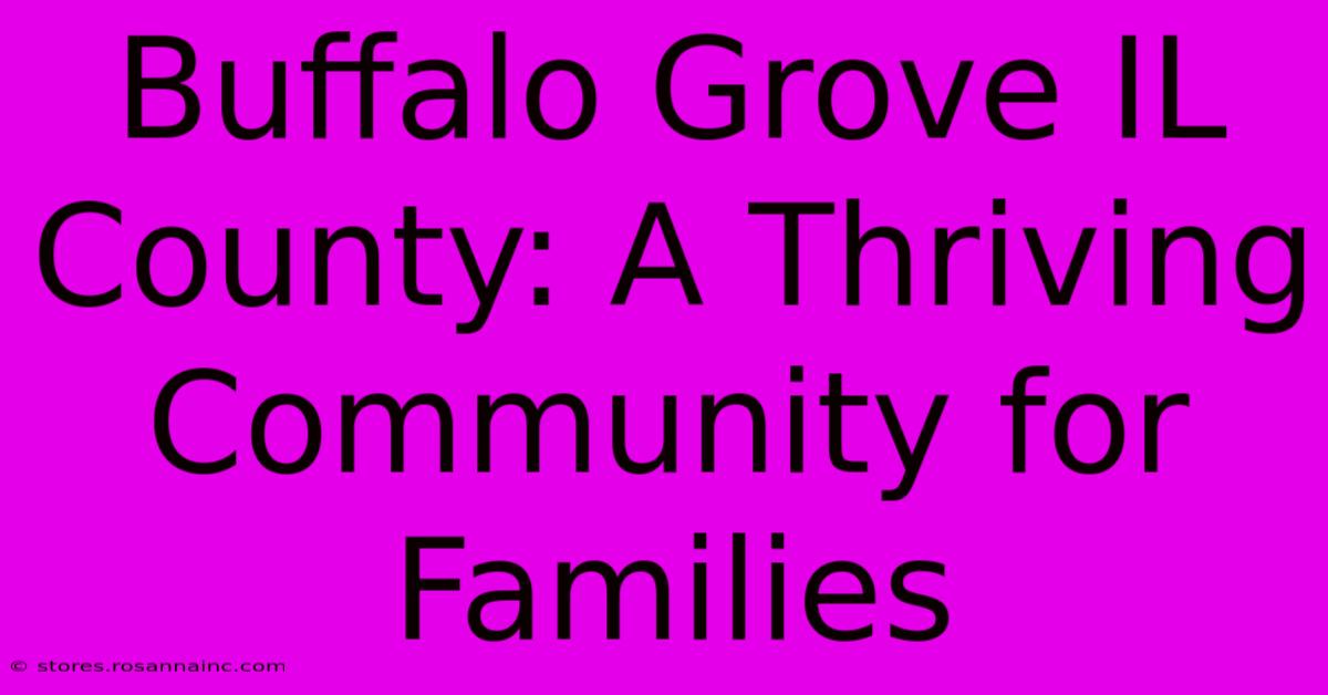 Buffalo Grove IL County: A Thriving Community For Families