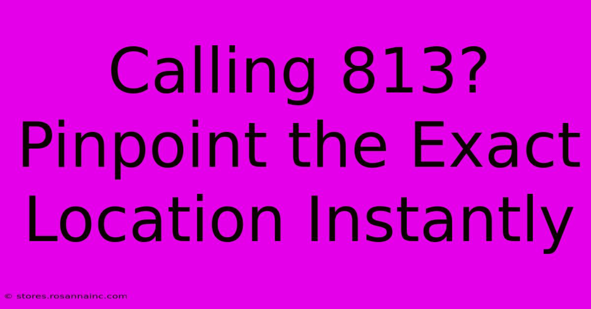 Calling 813? Pinpoint The Exact Location Instantly