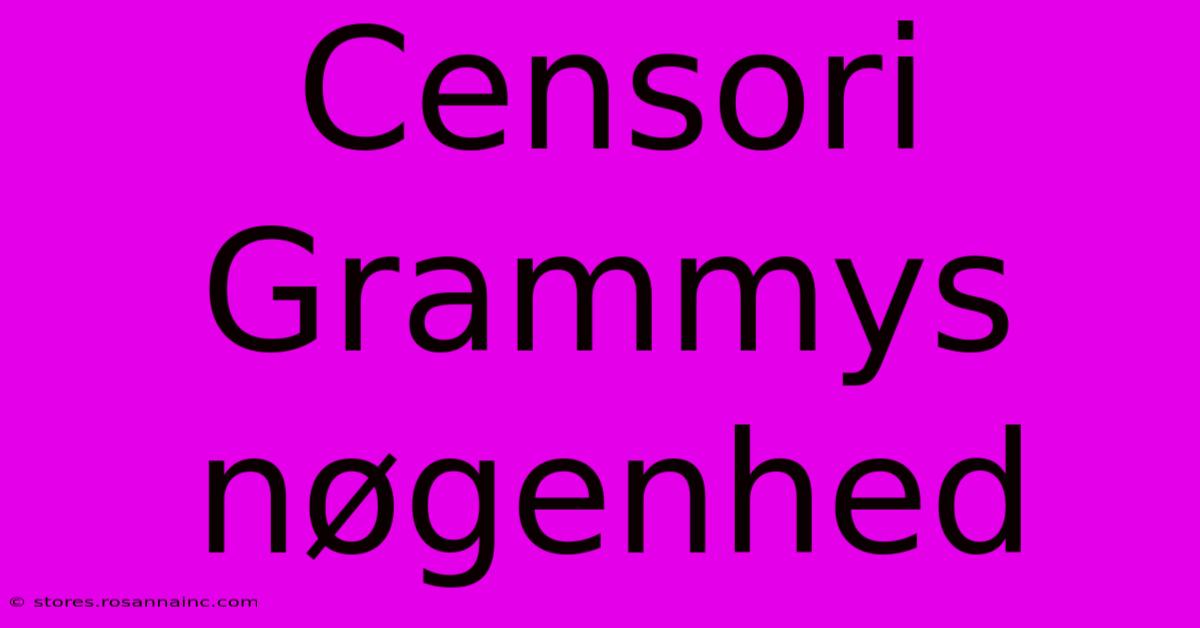 Censori Grammys Nøgenhed