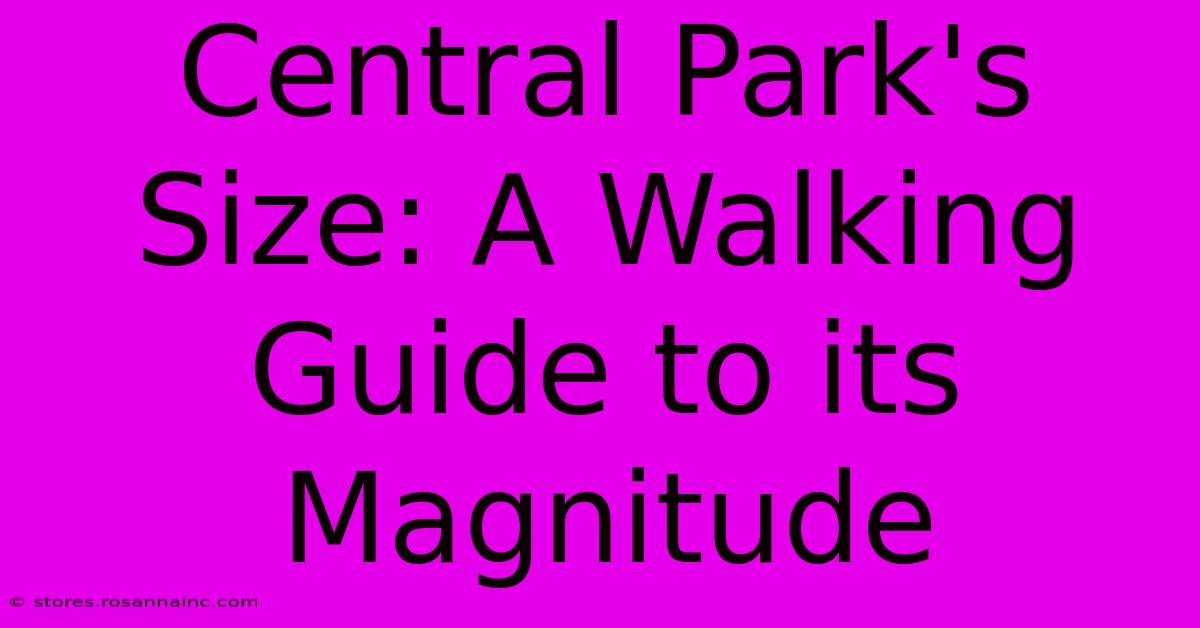 Central Park's Size: A Walking Guide To Its Magnitude