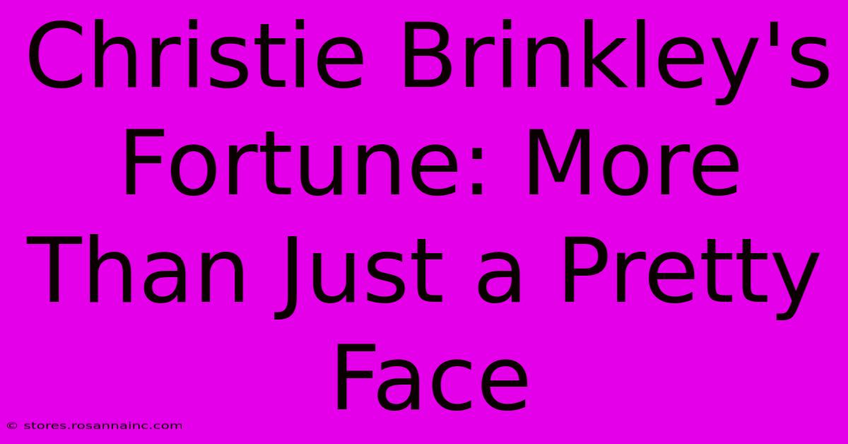 Christie Brinkley's Fortune: More Than Just A Pretty Face