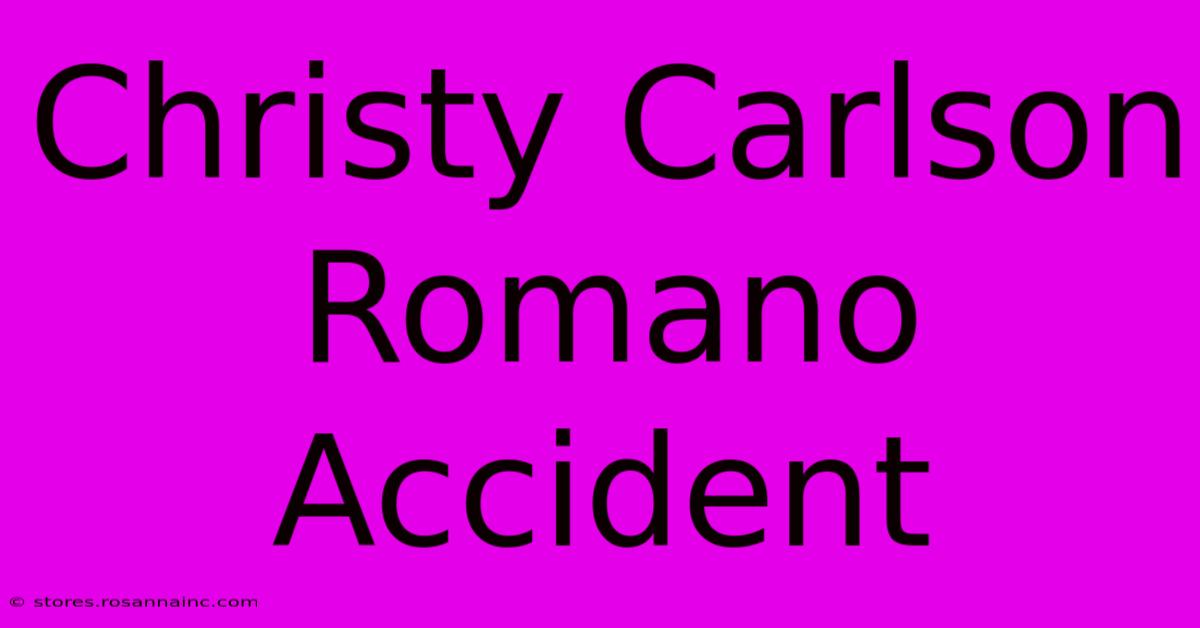 Christy Carlson Romano Accident