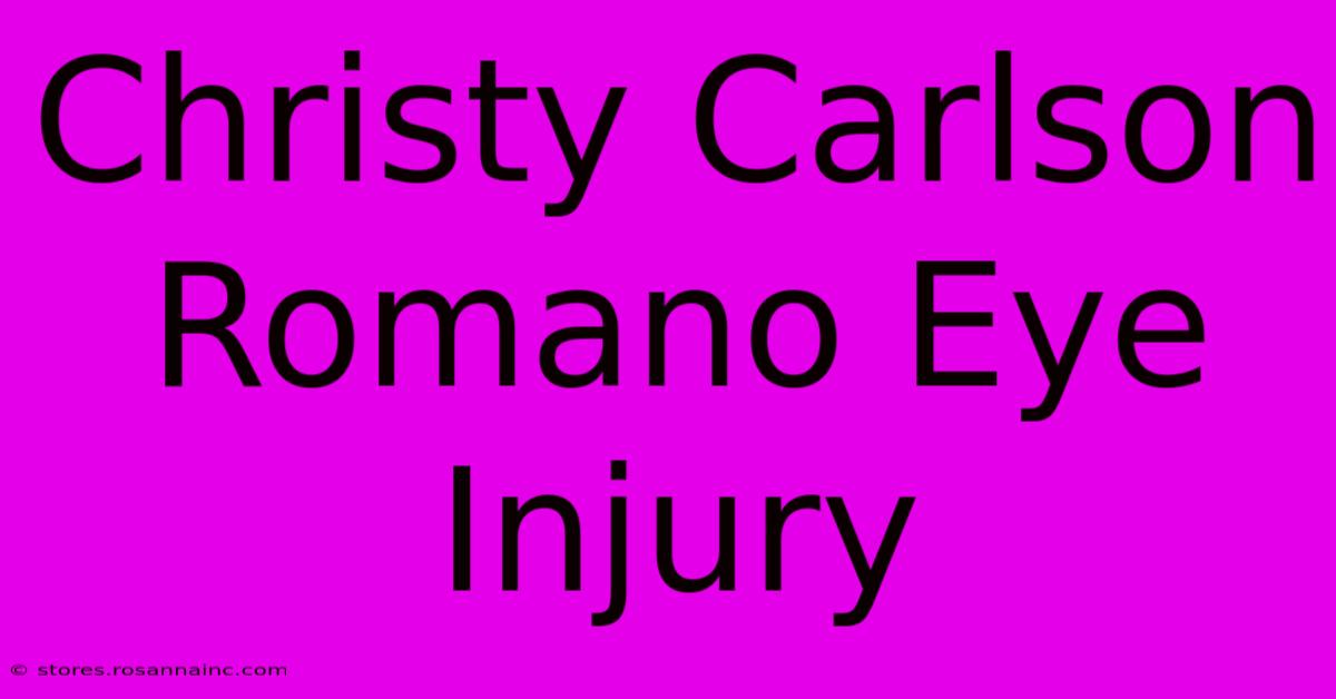 Christy Carlson Romano Eye Injury