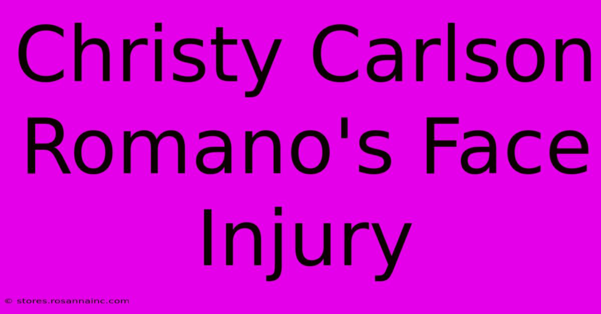 Christy Carlson Romano's Face Injury