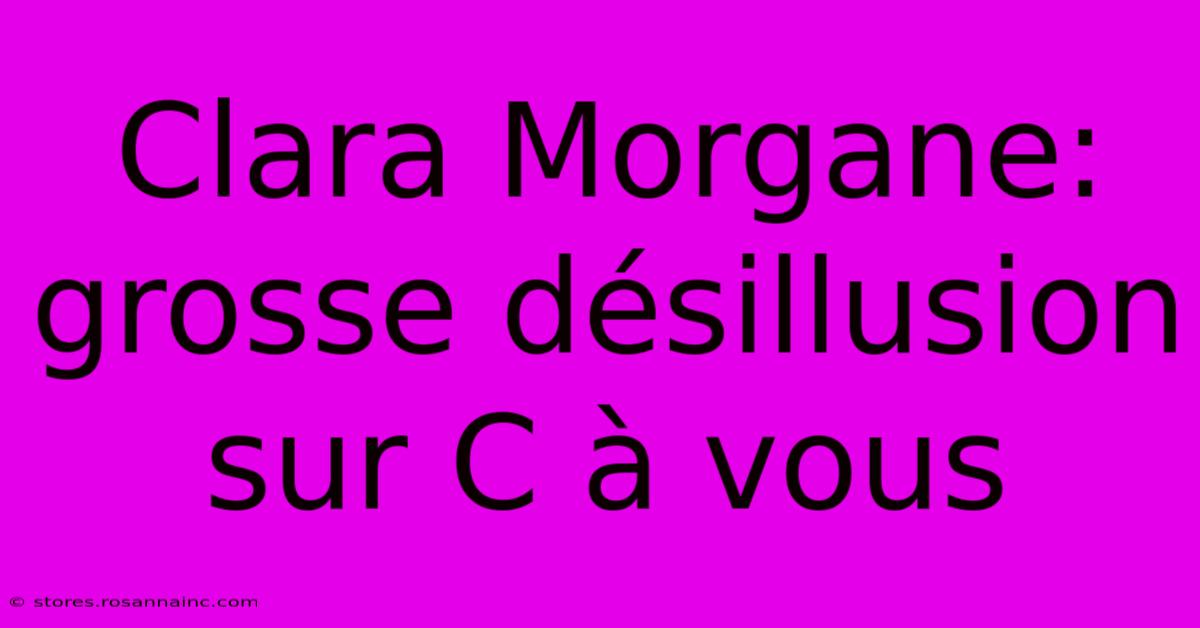 Clara Morgane: Grosse Désillusion Sur C À Vous