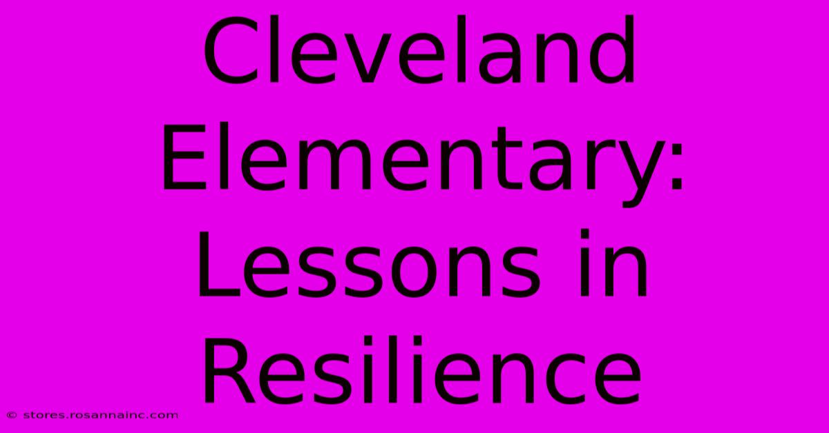 Cleveland Elementary: Lessons In Resilience