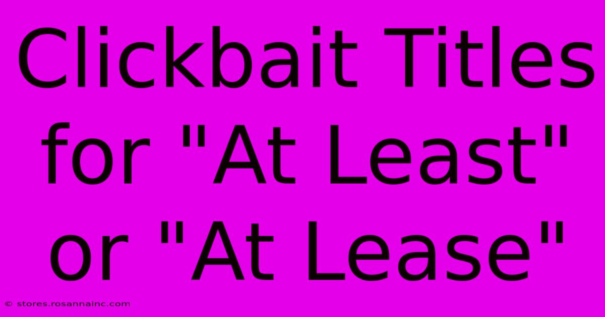 Clickbait Titles For 