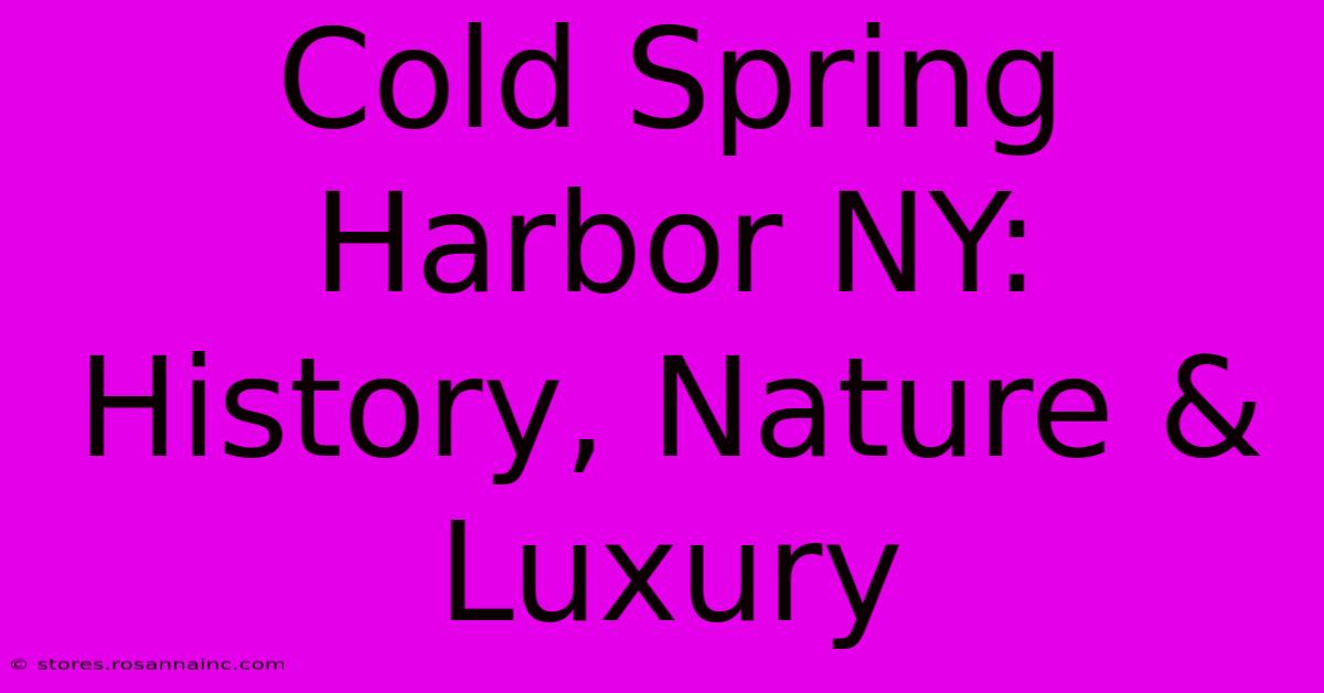 Cold Spring Harbor NY: History, Nature & Luxury