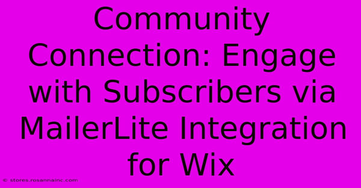 Community Connection: Engage With Subscribers Via MailerLite Integration For Wix