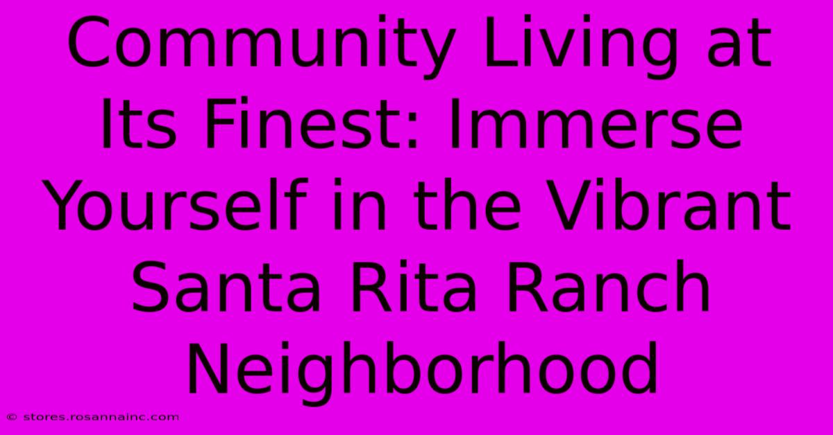 Community Living At Its Finest: Immerse Yourself In The Vibrant Santa Rita Ranch Neighborhood