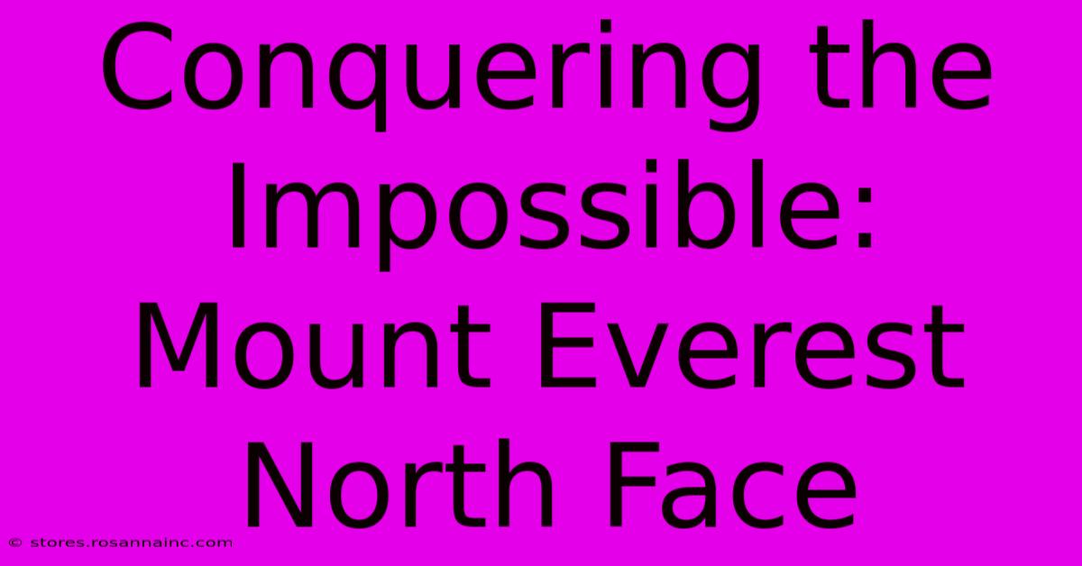 Conquering The Impossible: Mount Everest North Face