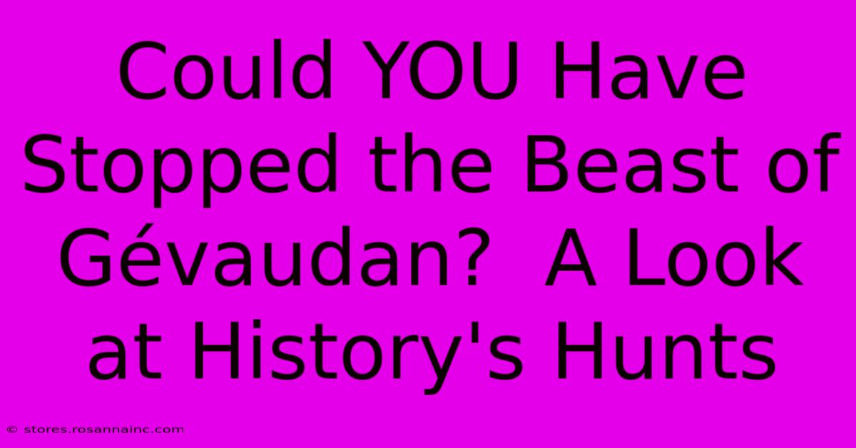 Could YOU Have Stopped The Beast Of Gévaudan?  A Look At History's Hunts