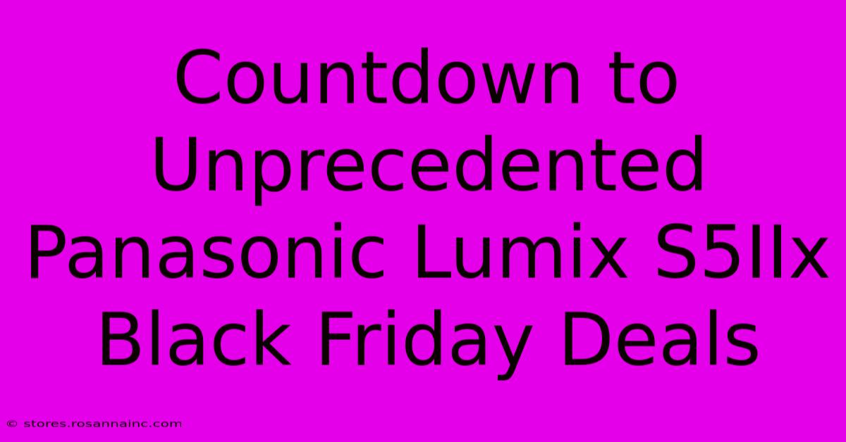 Countdown To Unprecedented Panasonic Lumix S5IIx Black Friday Deals