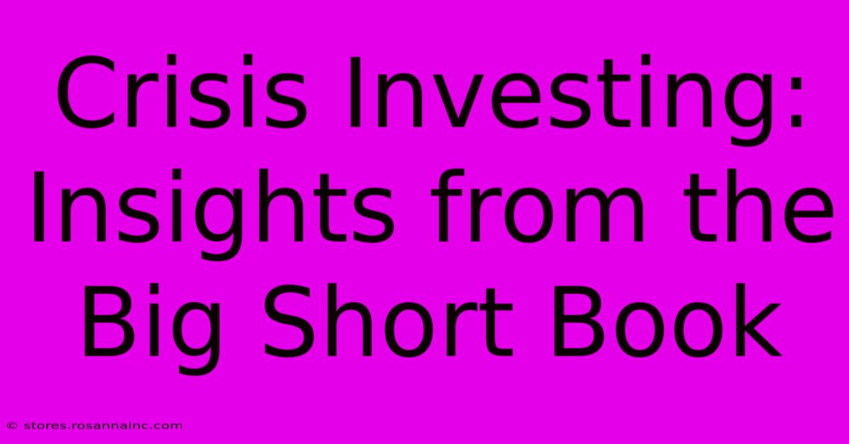 Crisis Investing: Insights From The Big Short Book