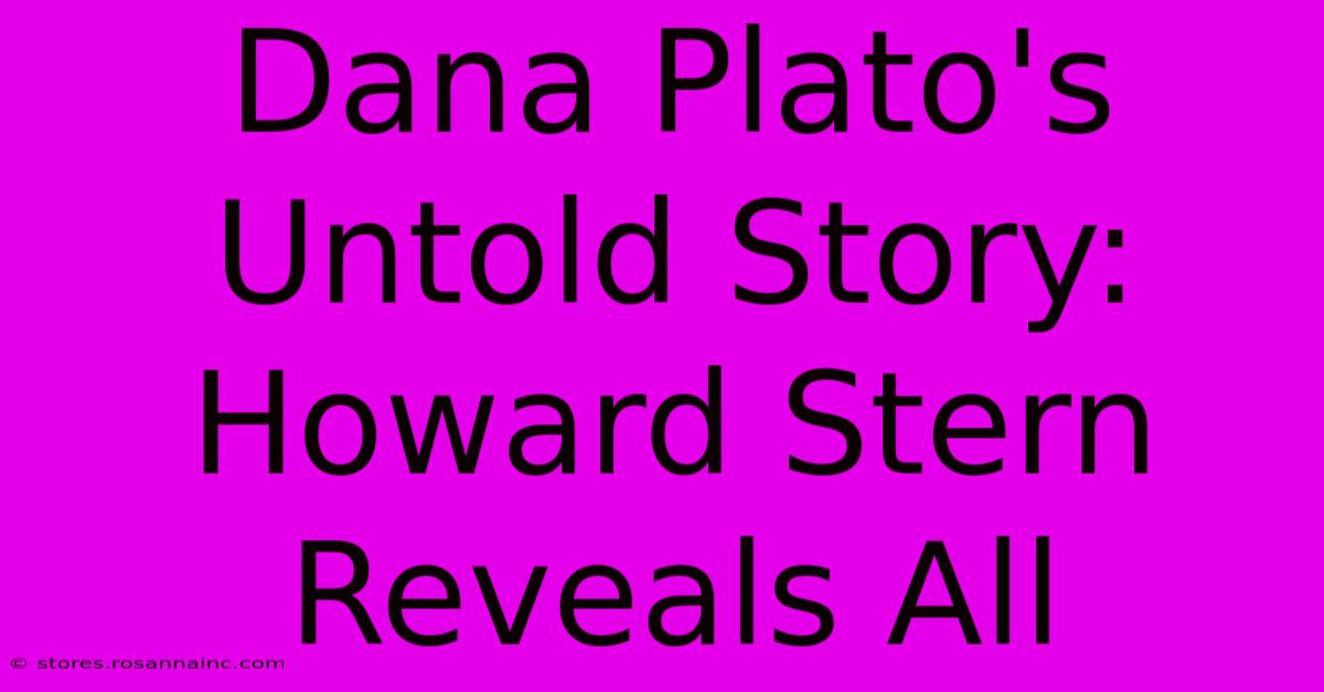 Dana Plato's Untold Story: Howard Stern Reveals All