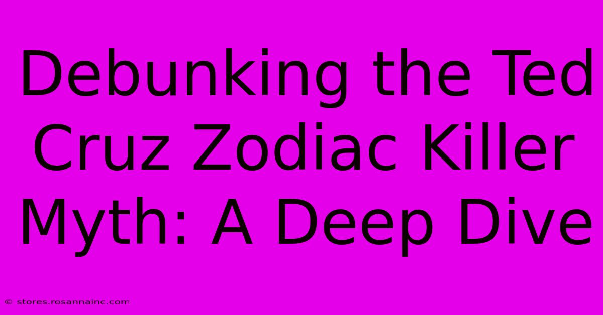 Debunking The Ted Cruz Zodiac Killer Myth: A Deep Dive