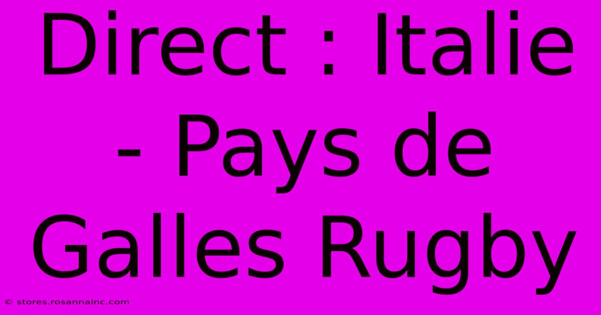 Direct : Italie - Pays De Galles Rugby