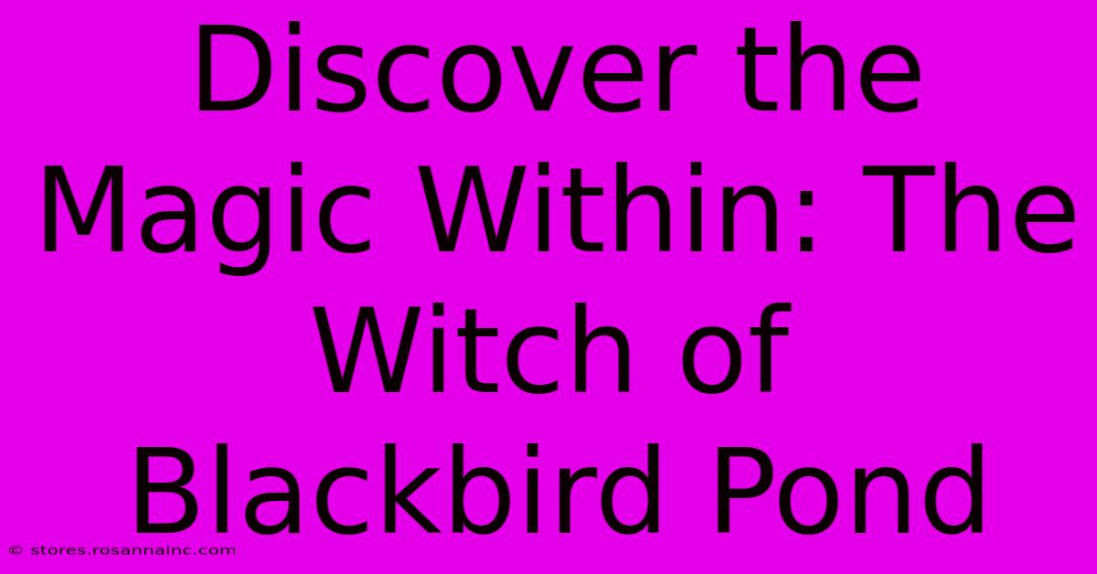 Discover The Magic Within: The Witch Of Blackbird Pond