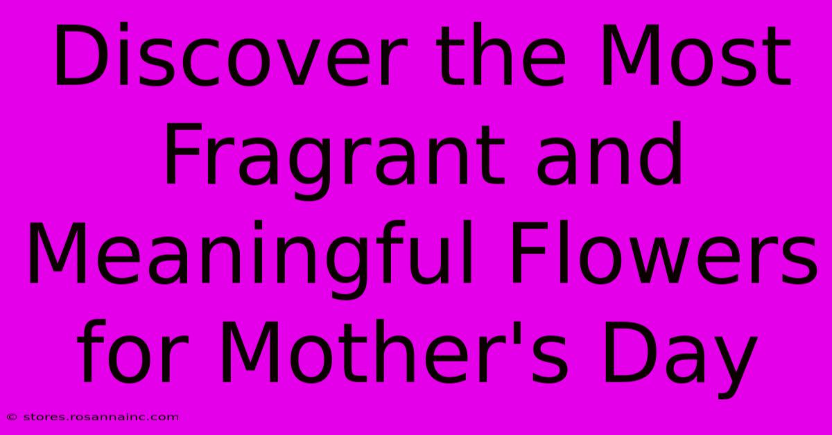 Discover The Most Fragrant And Meaningful Flowers For Mother's Day