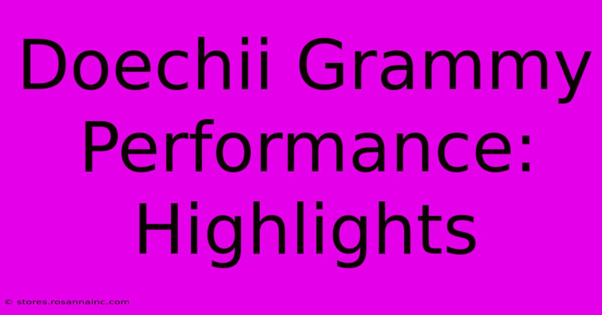 Doechii Grammy Performance: Highlights