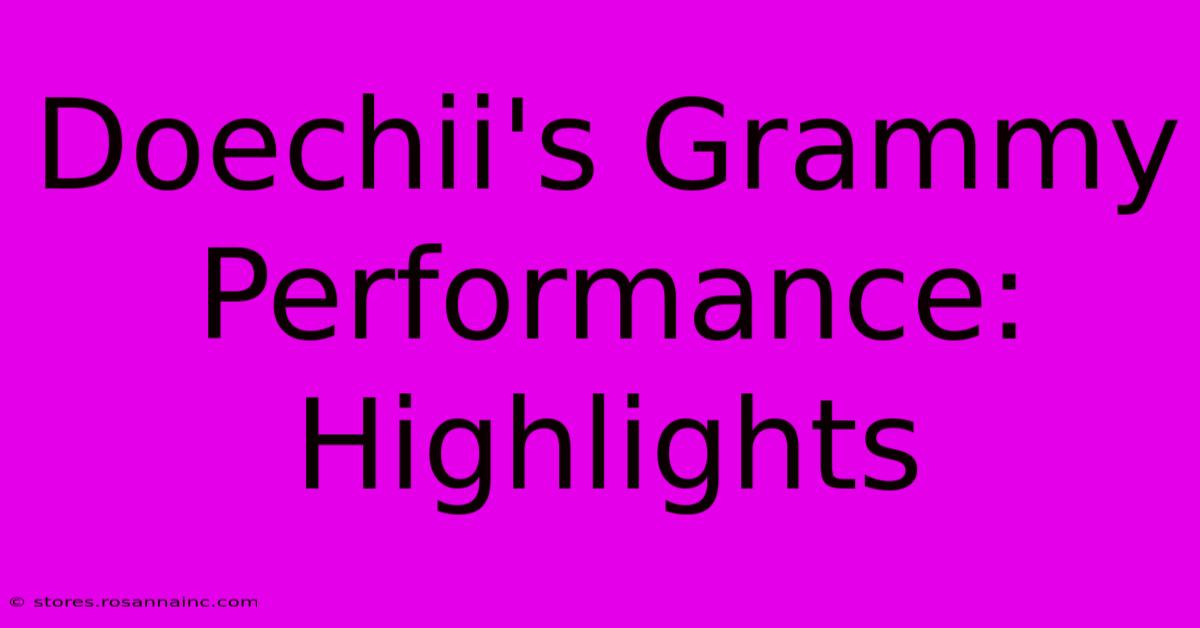 Doechii's Grammy Performance: Highlights